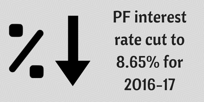 PF interest rate for 2016-17 fixed at 8.65%